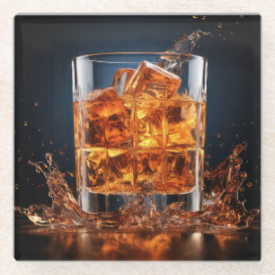 Dessous-de-verre En Verre Whiskey Sur Les Rochers