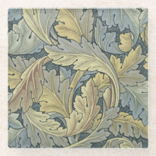 Dessous-de-verre En Verre William Morris Acanthus Feuille Floral Art Nouveau