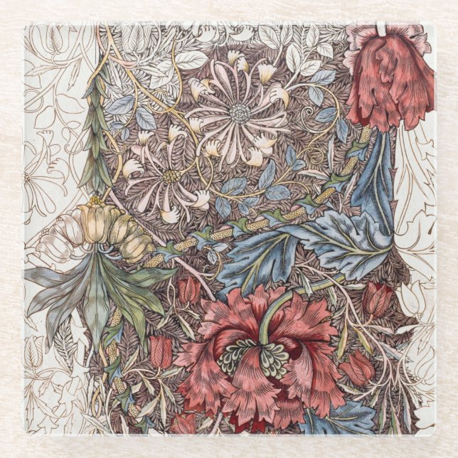 Dessous-de-verre en verre: WILLIAM MORRIS HONEYSUC (Devant)
