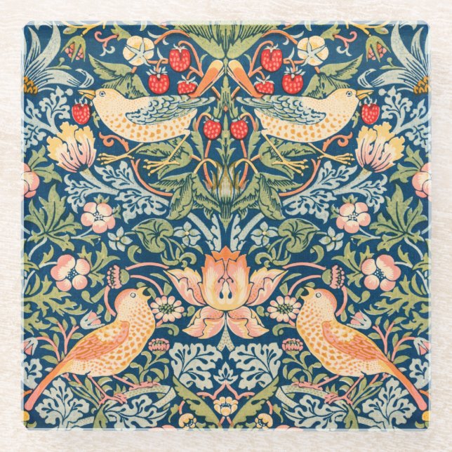 Dessous-de-verre en verre: WILLIAM MORRIS STRAWBER (Devant)