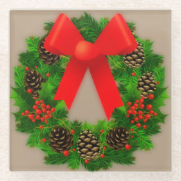 Dessous-de-verre En Verre Wreath de Noël