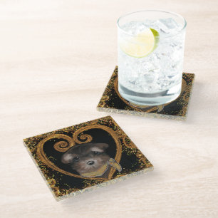 Dessous-de-verre En Verre Yorkie Poo