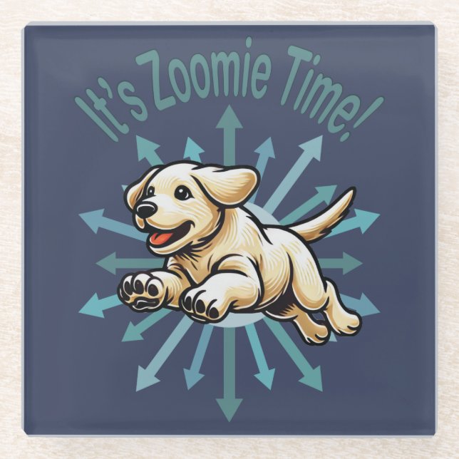 Dessous-de-verre En Verre Zoomie Time Golden Lab (Devant)