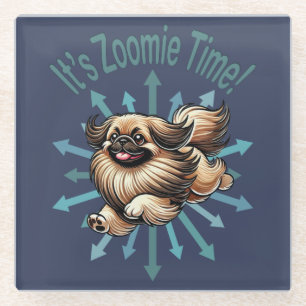 Dessous-de-verre En Verre Zoomie Time Pekingese