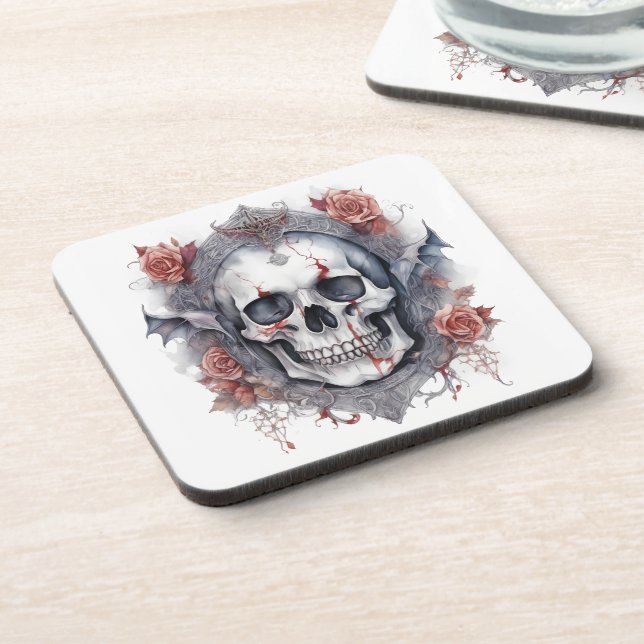 Dessous-de-verre Enchanter Halloween Vampire Crâne Art (Côté gauche)