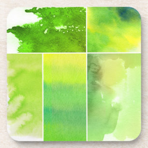 Dessous-de-verre Ensemble d'abrégé sur aquarelle peint à la main
