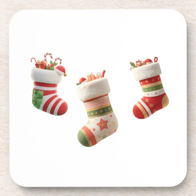 Dessous-de-verre Ensemble de chaussettes de Noël – Conceptions de c (Devant)