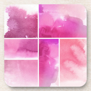 Dessous-de-verre Ensemble de l'abrégé sur 3 peints à la main