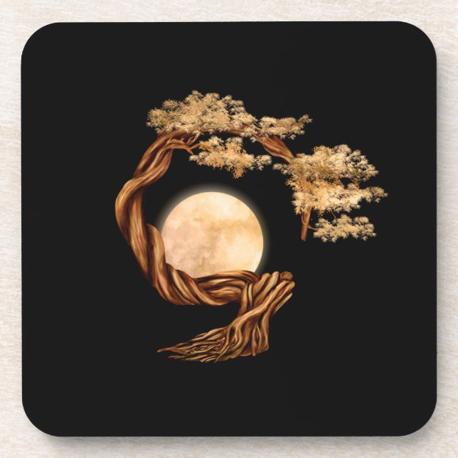 Dessous-de-verre Enso Zen Cercle Bonsai Arbre (Devant)