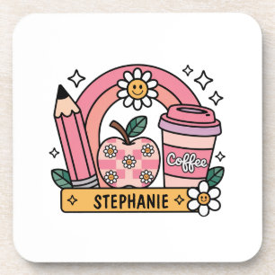Dessous-de-verre Essentials de professeur d'arc-en-ciel rose - Pers
