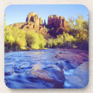 Dessous-de-verre États-Unis, Arizona, Sedona. Cathedral Rock reflét