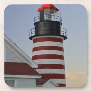 Dessous-de-verre États-Unis, Maine, Lubec. Le phare de West Quoddy 