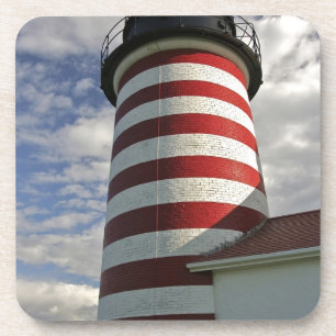Dessous-de-verre États-Unis, Maine, Lubec. Phare West Quoddy Head