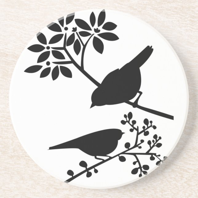 Dessous de verre étés perché d'oiseaux (Devant)