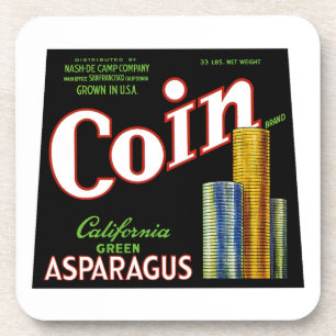 Dessous-de-verre Étiquette d'asperges de Californie