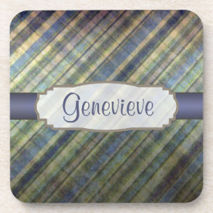 Dessous-de-verre Étiquette vintage sur les rayures Sage et Lavender