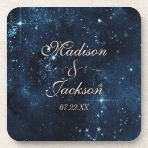 Dessous-de-verre Étoile de nuit Sky Celestiy Galaxy Mariage Monogra