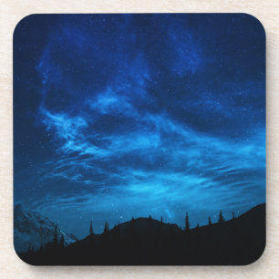 DESSOUS-DE-VERRE ÉTOILES LUMINEUSES DANS UN CIEL NOIR ET BLEU