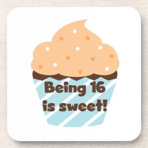 Dessous-de-verre Etre 16 est Sweet Anniversaire T-shirts et cadeaux