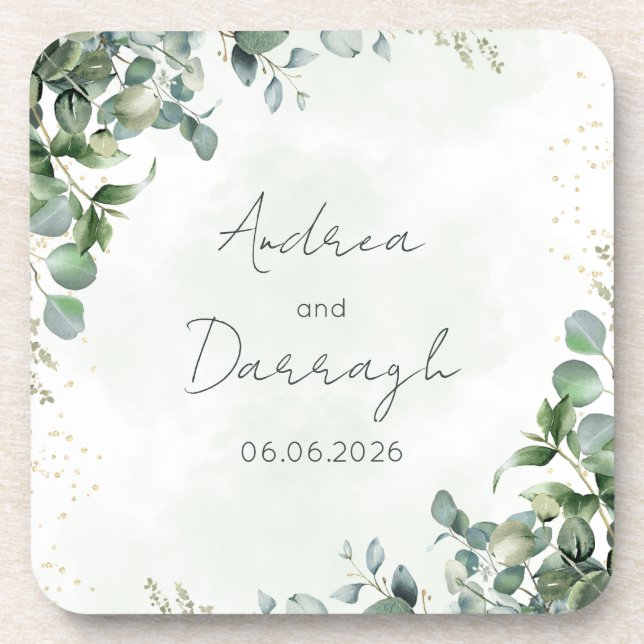 Dessous-de-verre Eucalyptus Wedding Coaster 1001A (Devant)