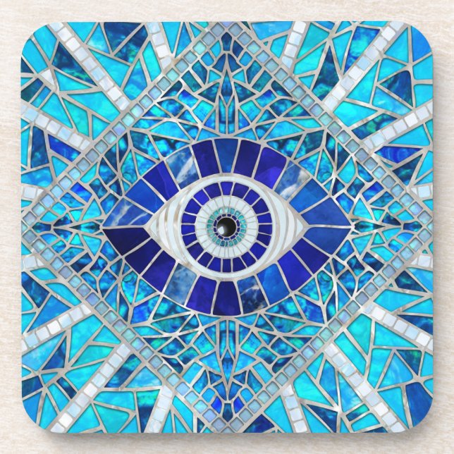 Dessous-de-verre Evil Oeil Amulet Mosaic Art (Devant)