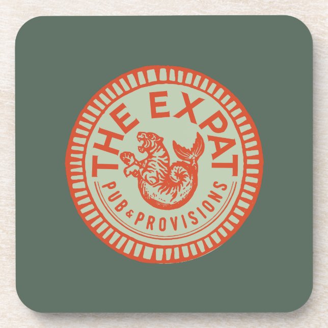 Dessous-de-verre Expat orange vintage (Devant)