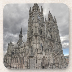 Dessous-de-verre Extérieur de la Basilique à Quito, Équateur