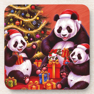 Dessous-de-verre Famille De Pandas Ouverture Des Présentations De N