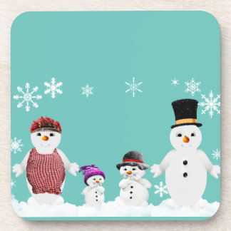 Dessous-de-verre famille snowman