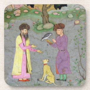 Dessous-de-verre Fauconnier avec le guépard de compagnon et