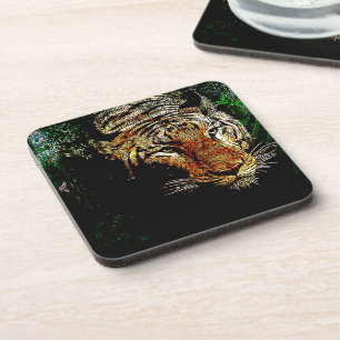 Dessous-de-verre faune sauvage de la jungle prédateur safari animal