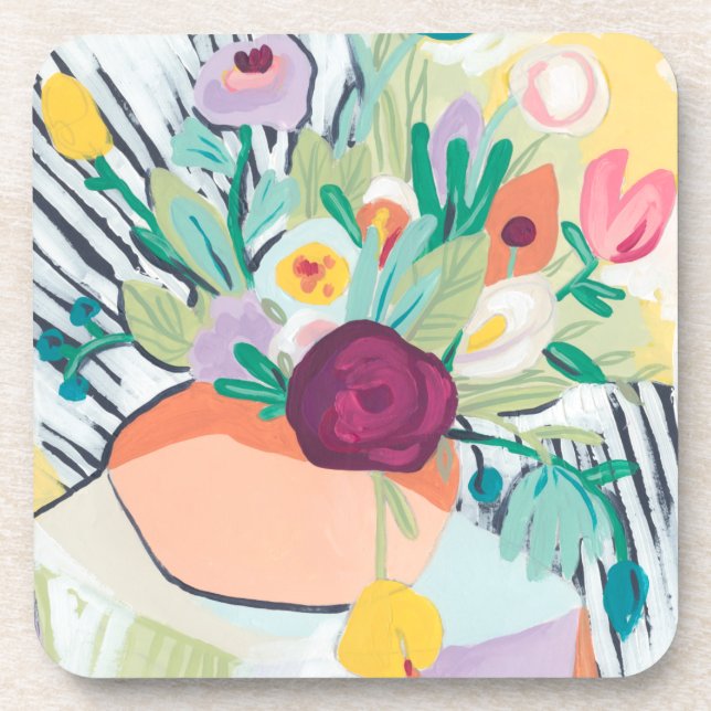 Dessous-de-verre Fauvist Floral II (Devant)