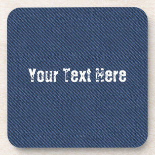 Dessous-de-verre Faux Blue Jeans Denim Texte personnalisé Beverage 