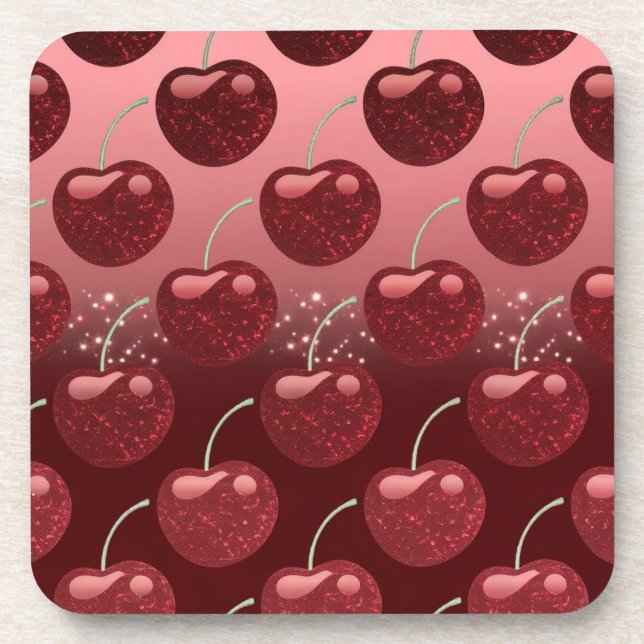 Dessous de verre Faux Cherry Red Foil Cherries (Devant)