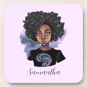 Dessous-de-verre Femme afro-américaine pétillante