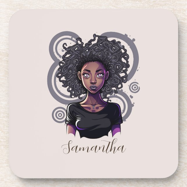 Dessous-de-verre Femme afro magique (Devant)