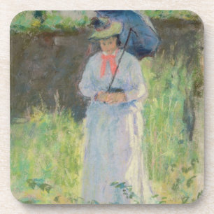 Dessous-de-verre Femme avec un parasol (en pastel sur le papier)