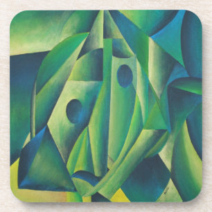 Dessous-de-verre Femme Et Foulard Du Village Abstrait Géométrique