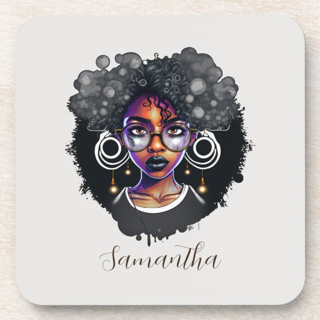 Dessous-de-verre Femme Goth Afro (Devant)