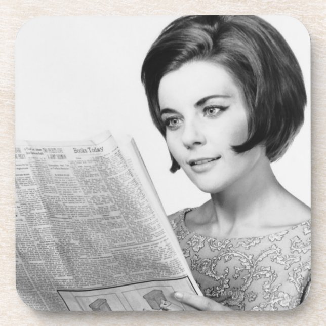Dessous-de-verre Femme Newpaper de lecture (Devant)