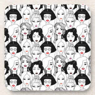 Dessous-de-verre Femmes avec le motif de rouge à lèvres