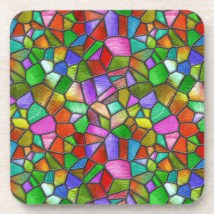 Dessous-de-verre Fenêtre de verre coloré abstrait