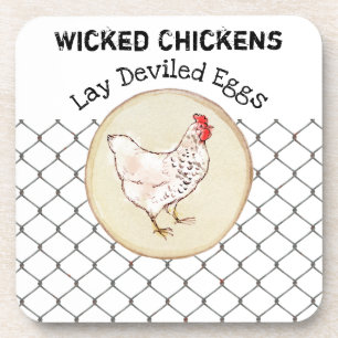 Dessous-de-verre Ferme minable rustique de poulet de nouveauté