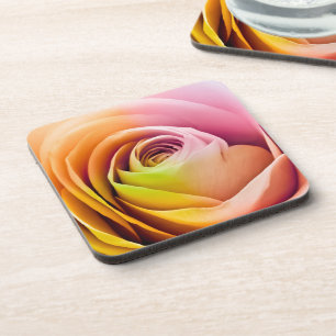 Dessous-de-verre Fermez-vous des pétales de rose colorés