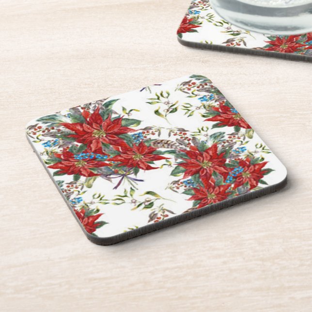 Dessous de verre Festif Rich Red Poinsettia (Côté gauche)