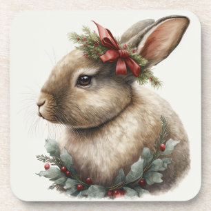 Dessous-de-verre Festive Bunny Vacances d'hiver/Dessous de verre de