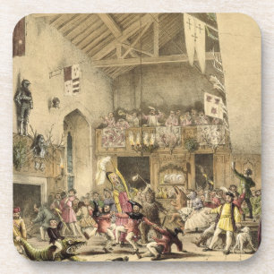 Dessous-de-verre Festivités de douzième nuit dans le grand hall,