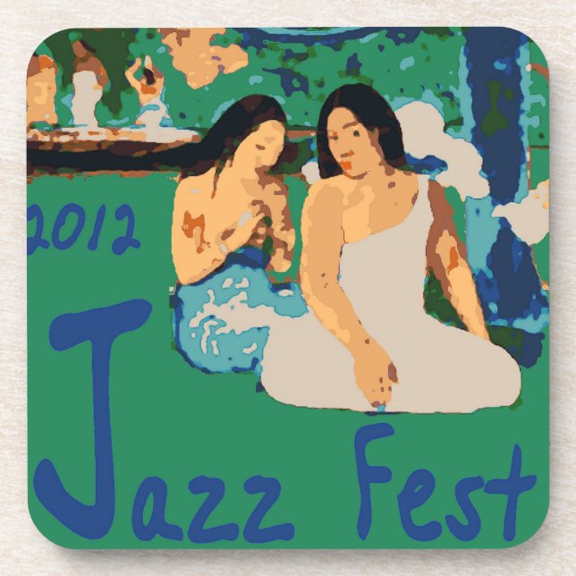 Dessous-de-verre Fête de jazz : Femme sous l'arbre Fumer (Devant)