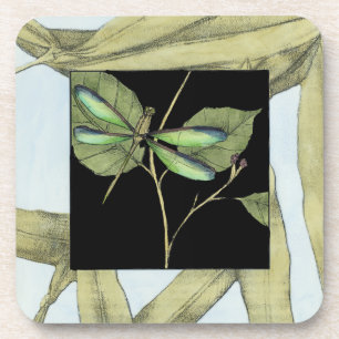 Dessous-de-verre Feuille avec l'encart de libellule par Jennifer