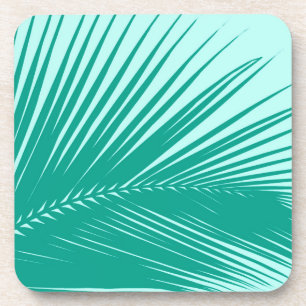 Dessous-de-verre Feuille de palme - Turquoise et aqua